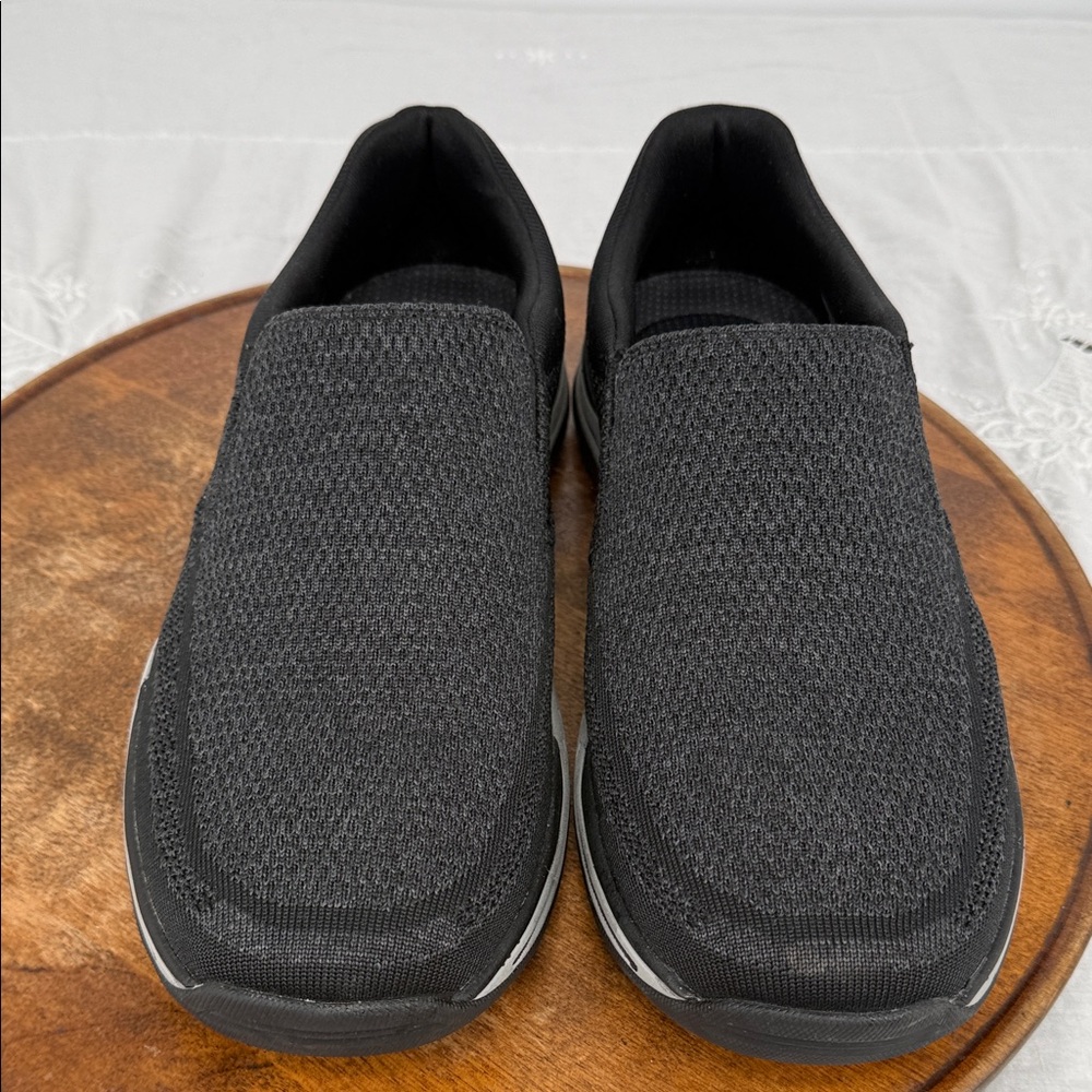 Skechers Shoes Mens 11 EWW Extra Wide Gomel Charcoal Slip-On Loafers Comfort - Picture 3 of 13